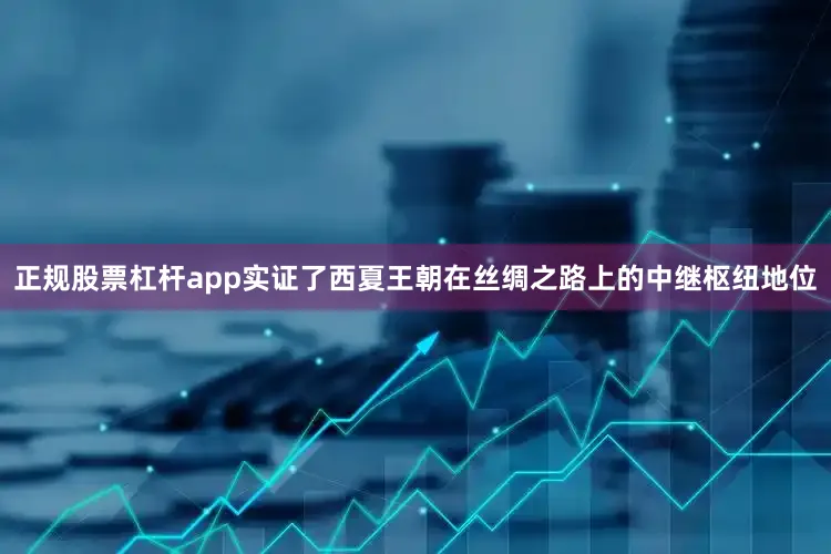 正规股票杠杆app实证了西夏王朝在丝绸之路上的中继枢纽地位
